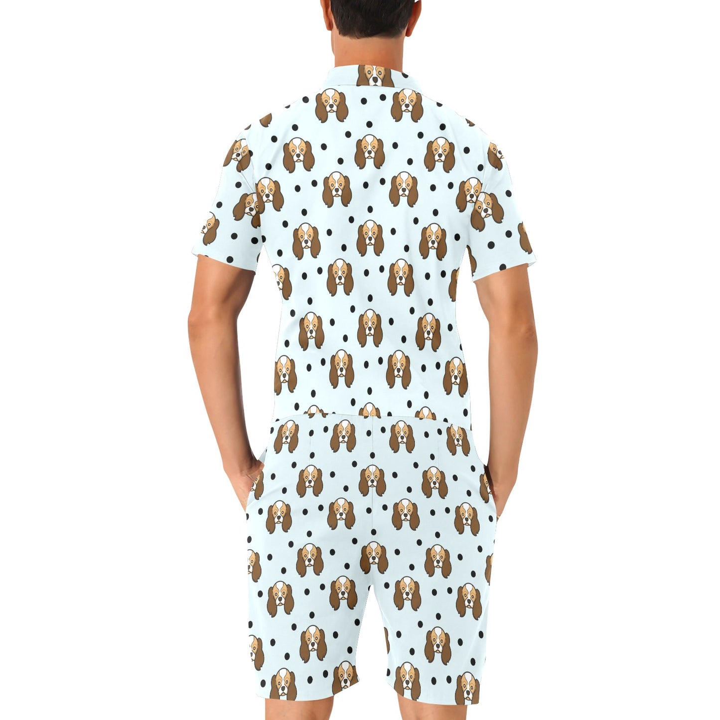 Cavalier King Charles Spaniels Pattern Print Design 02 Men's Romper