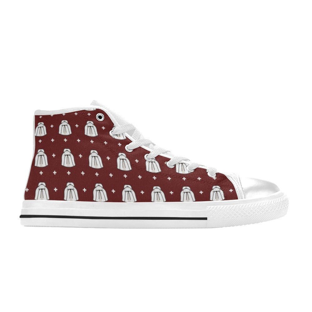 Shih Tzu Print Design LKS301 High Top Women's White Shoes