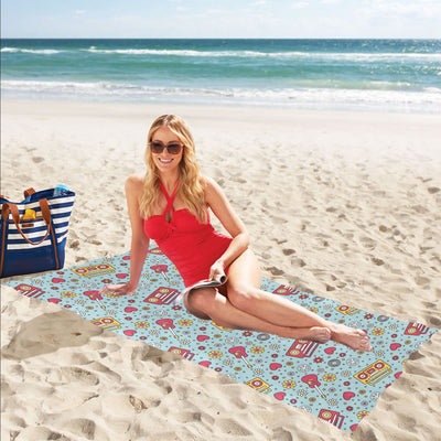 Hippie Print Design LKS307 Beach Towel 32" x 71"