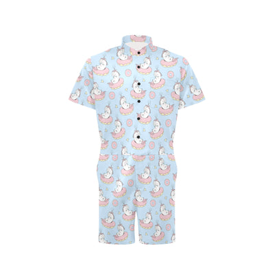 Donut Unicorn Pattern Print Design DN014 Men's Romper