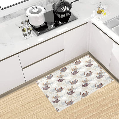 Sea Turtle Pattern Print Design T07 Kitchen Mat