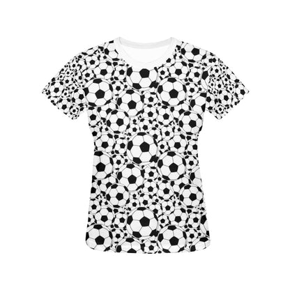 Soccer Ball Print Design LKS301 Women's  T-shirt