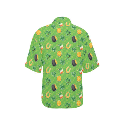 Shamrock Saint Patrick's Day Print Design LKS302 Women's Hawaiian Shirt