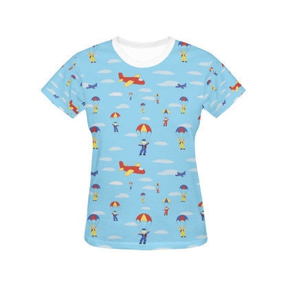 Skydiver Print Design LKS304 Women's  T-shirt