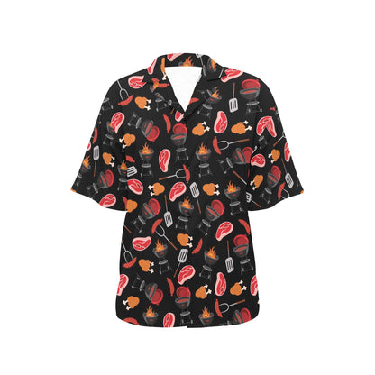 Barbecue Pattern Print Design 04 Women's Hawaiian Shirt