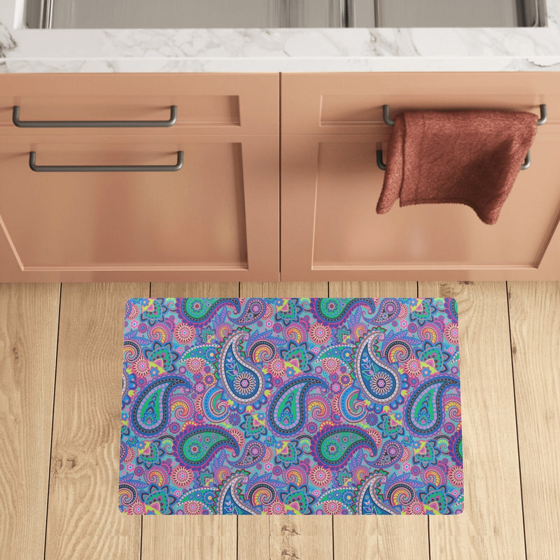 Paisley Colorful Pattern Print Design A02 Kitchen Mat