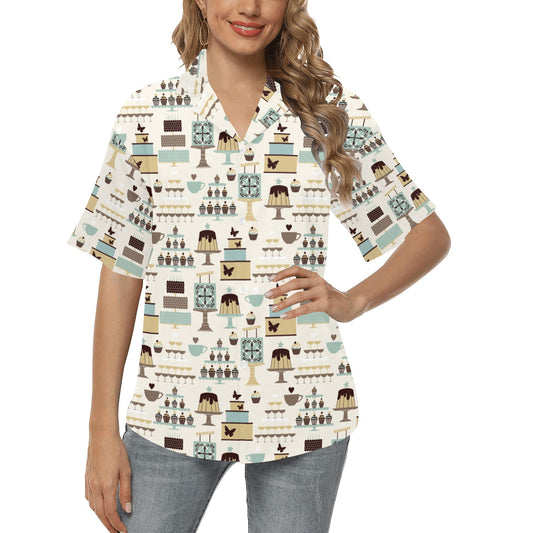 Cake Pattern Print Design 02 Women's Hawaiian Shirt