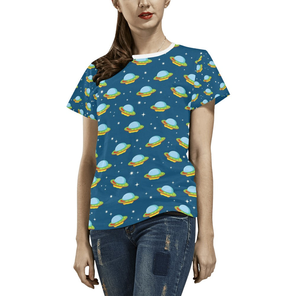 UFO Print Design LKS305 Women's  T-shirt