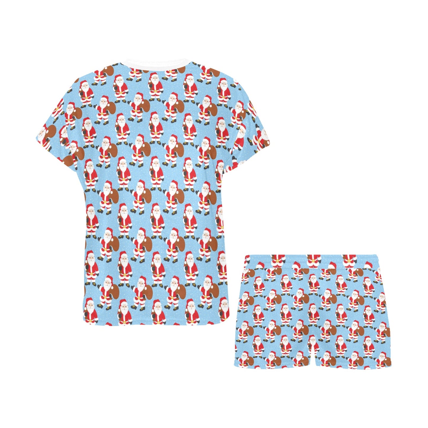 Santa Christmas Themed Print Design LKS305 Women's Short Pajama Set