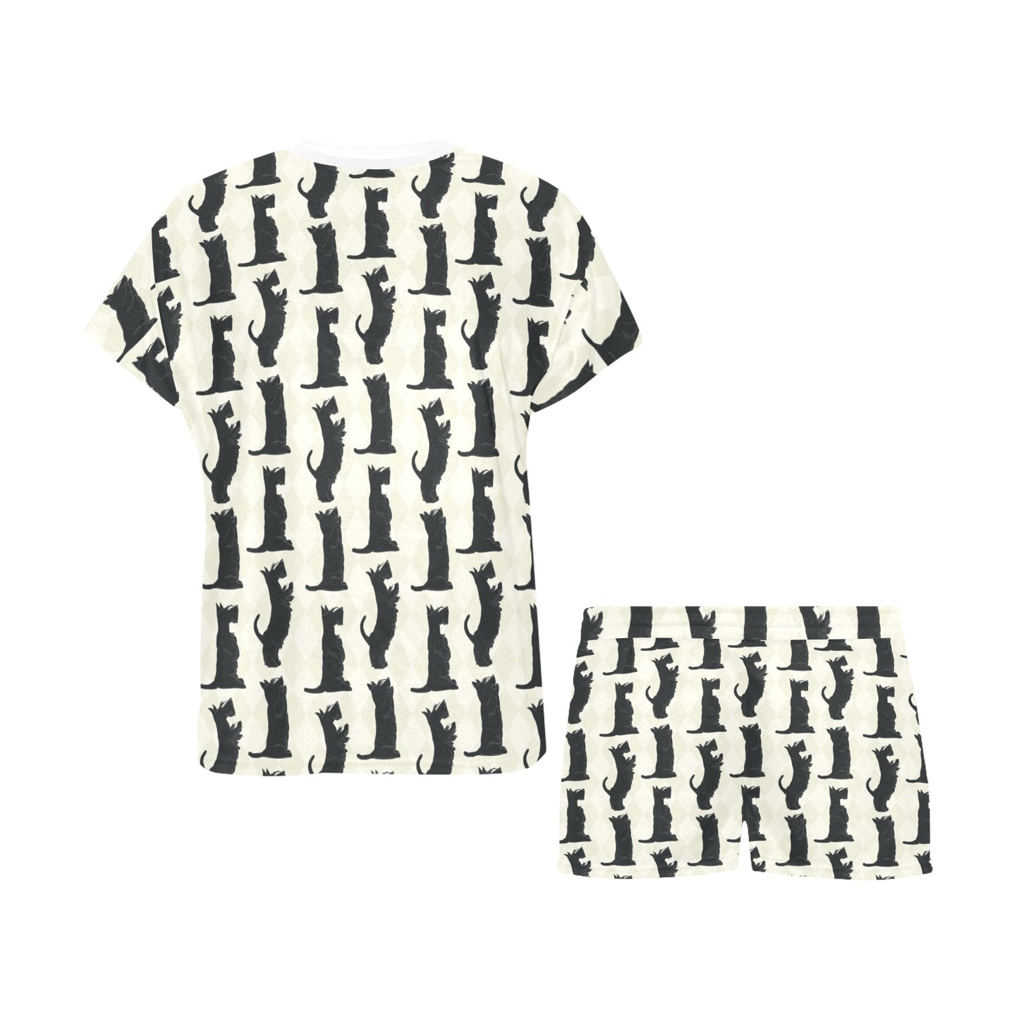 Scottish Terriers Print Design LKS309 Women's Short Pajama Set