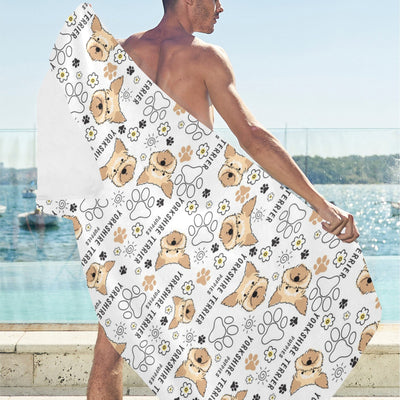 Yorkshire Terriers Print Design LKS308 Beach Towel 32" x 71"