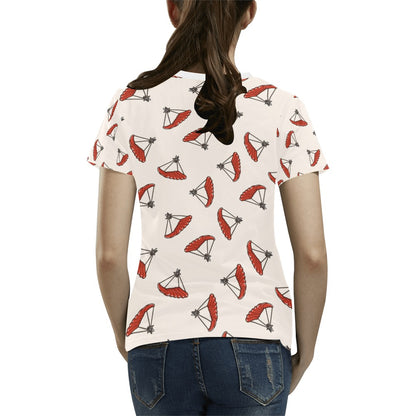 Skydiver Print Design LKS302 Women's  T-shirt