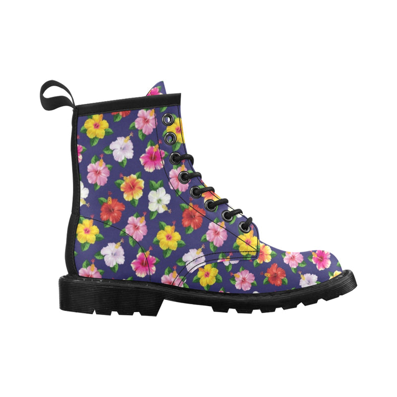 Hibiscus Colorful Print Design LKS301 Women's Boots