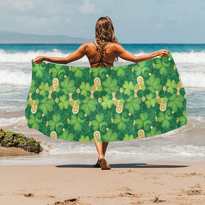 Shamrock Print Design LKS301 Beach Towel 32" x 71"