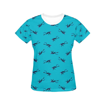 Scuba Driver Print Design LKS304 Women's  T-shirt