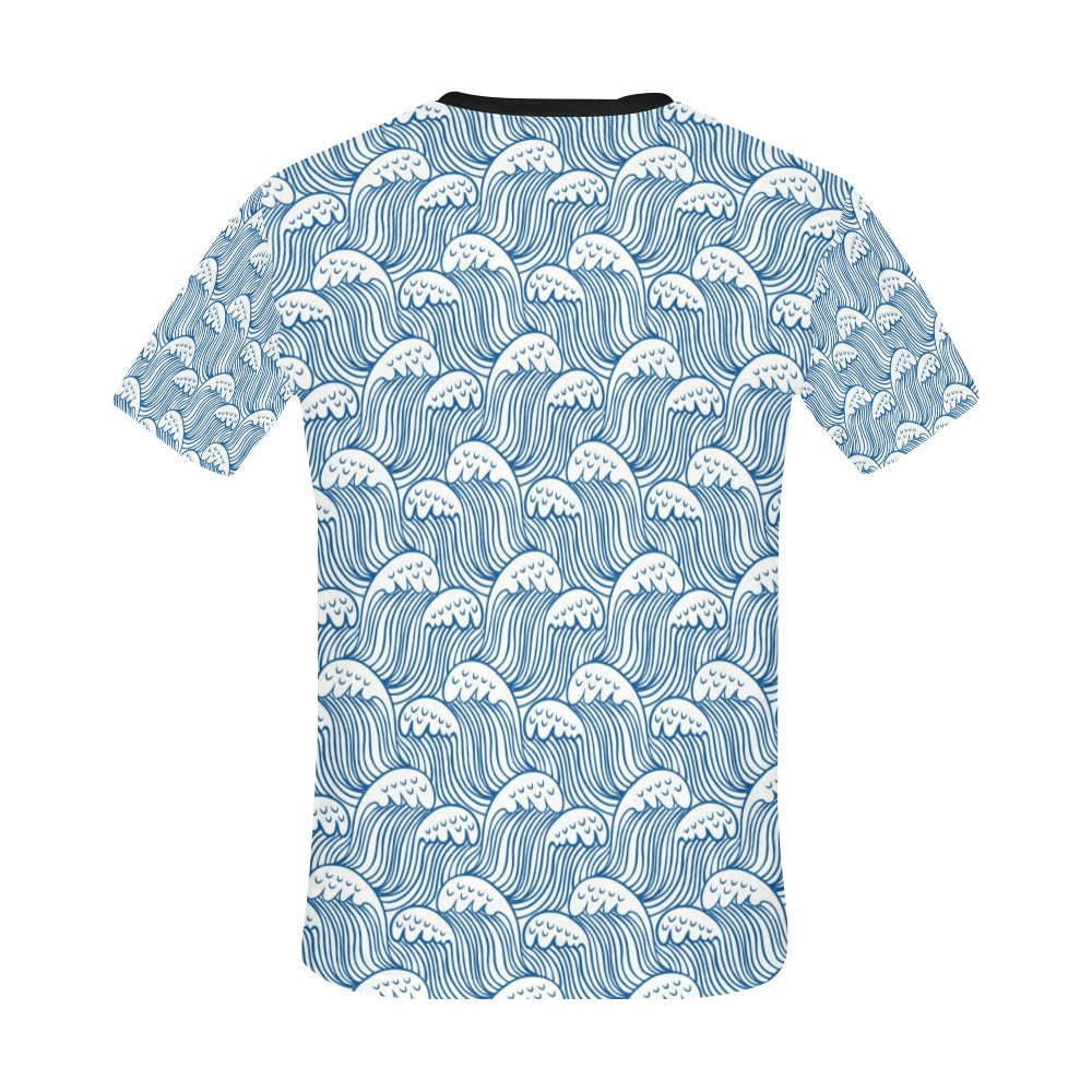 Wave Print Design LKS306 Men's All Over Print T-shirt