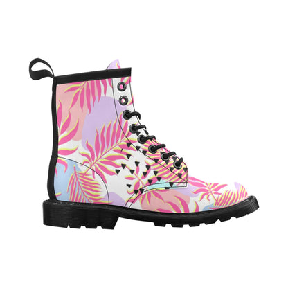 Pink Tropical Palm Leaves Women's Boots