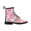 Pink Tropical Palm Leaves Women's Boots