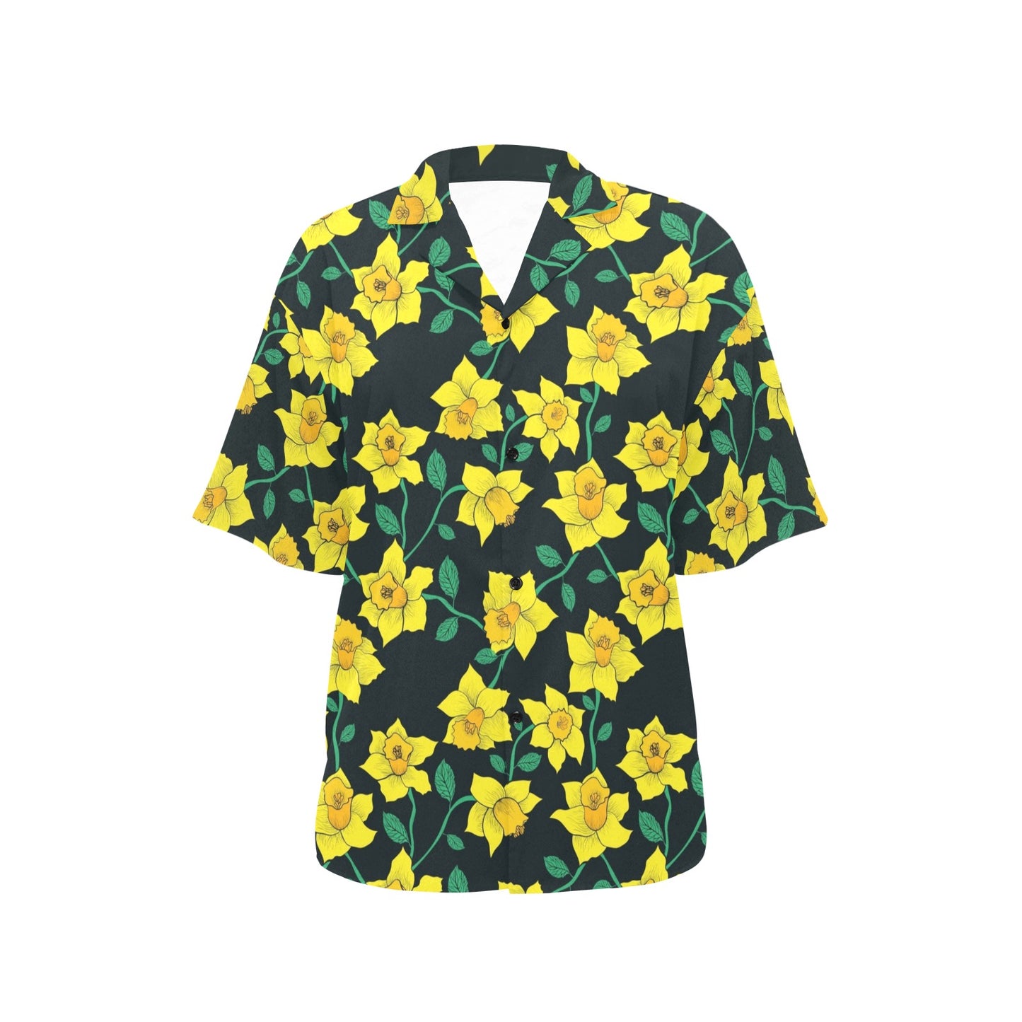 Daffodils Pattern Print Design DF03 Women's Hawaiian Shirt
