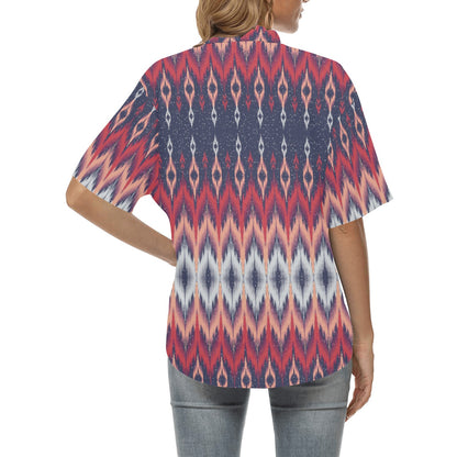 Ikat Print Design LKS401 Women's Hawaiian Shirt