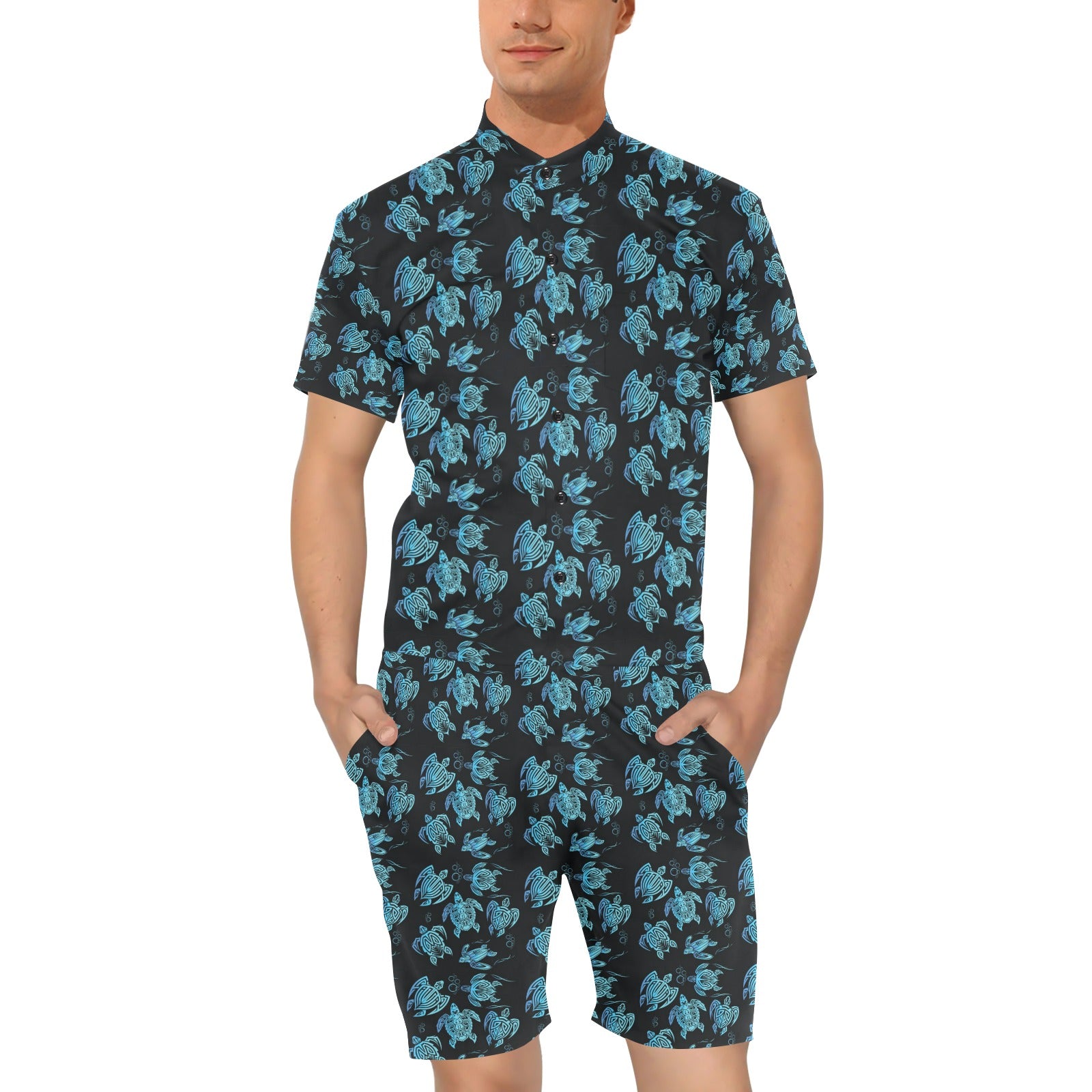 Tribal Turtle Polynesian Themed Design Men's Romper