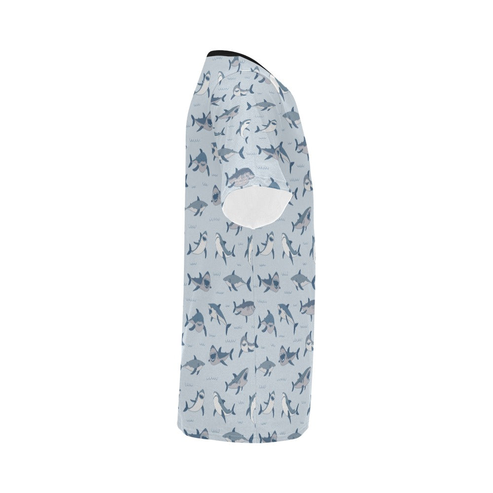 Shark Print Design LKS304 Men's All Over Print T-shirt