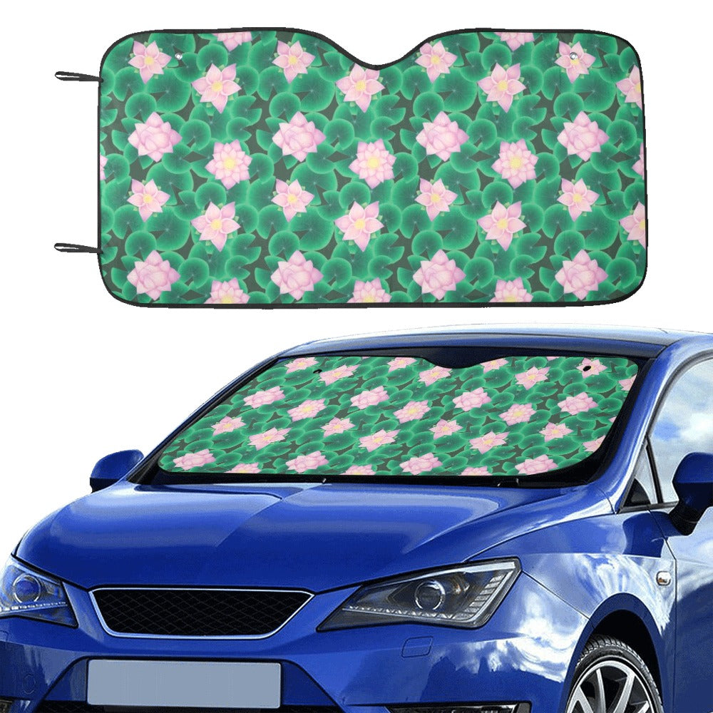 Water Lily Print Design LKS303 Car front Windshield Sun Shade