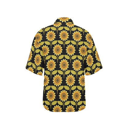 Sunflower Pattern Print Design SF015 Women's Hawaiian Shirt