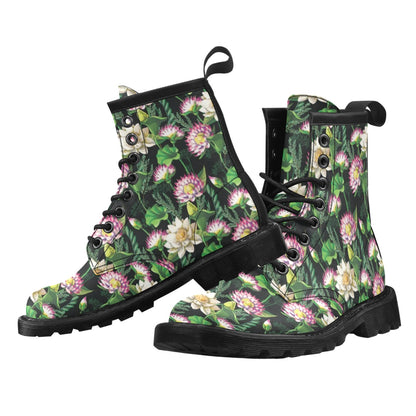 Water Lily Pattern Print Design WL010 Women's Boots