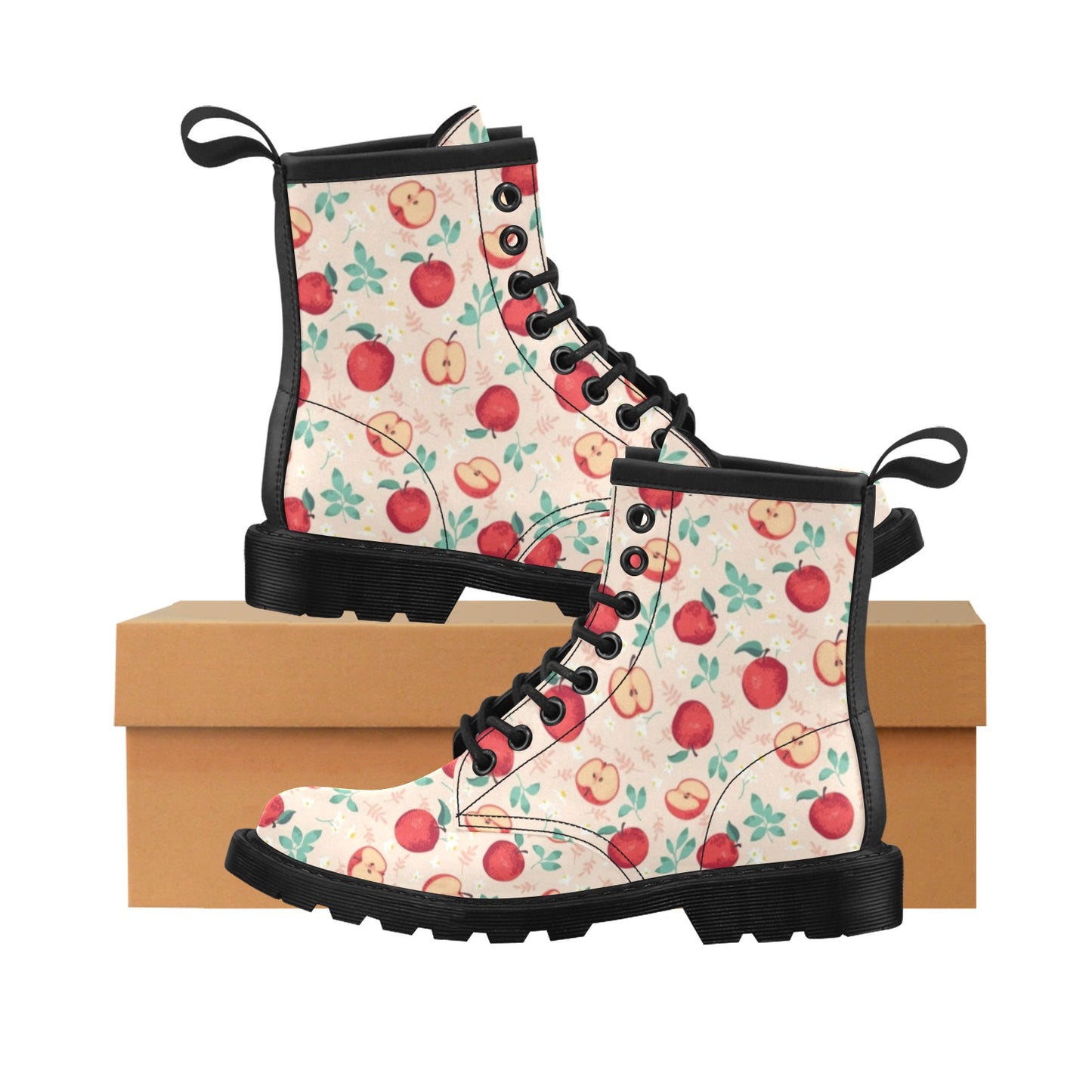 Apple Pattern Print Design AP06 Women's Boots