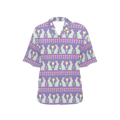 Rabbit Pattern Print Design RB01 Women's Hawaiian Shirt