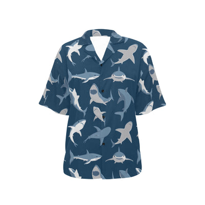 Shark Action Pattern Women's Hawaiian Shirt