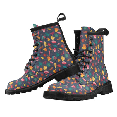 Elm Leave Colorful Print Pattern Women's Boots