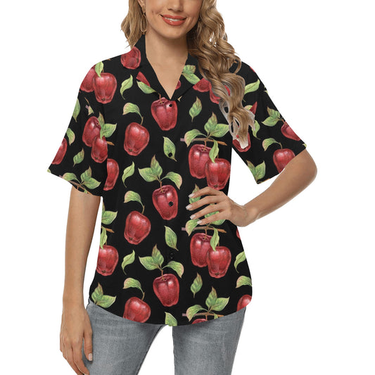Apple Pattern Print Design AP011 Women's Hawaiian Shirt