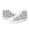 Skeleton Music Player Print Design LKS303 High Top Women's White Shoes