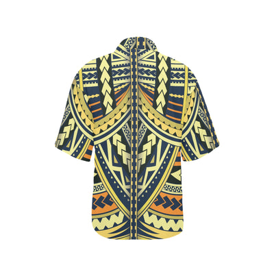 Polynesian Tattoo Print Women's Hawaiian Shirt