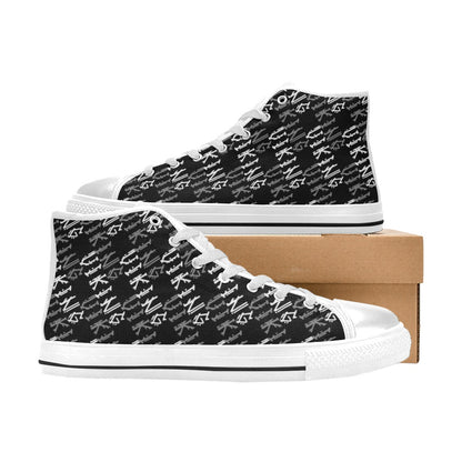 Vikings Print Design LKS306 High Top Women's White Shoes