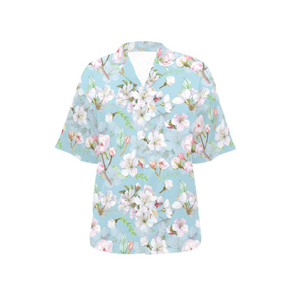 Apple blossom Pattern Print Design AB06 Women's Hawaiian Shirt