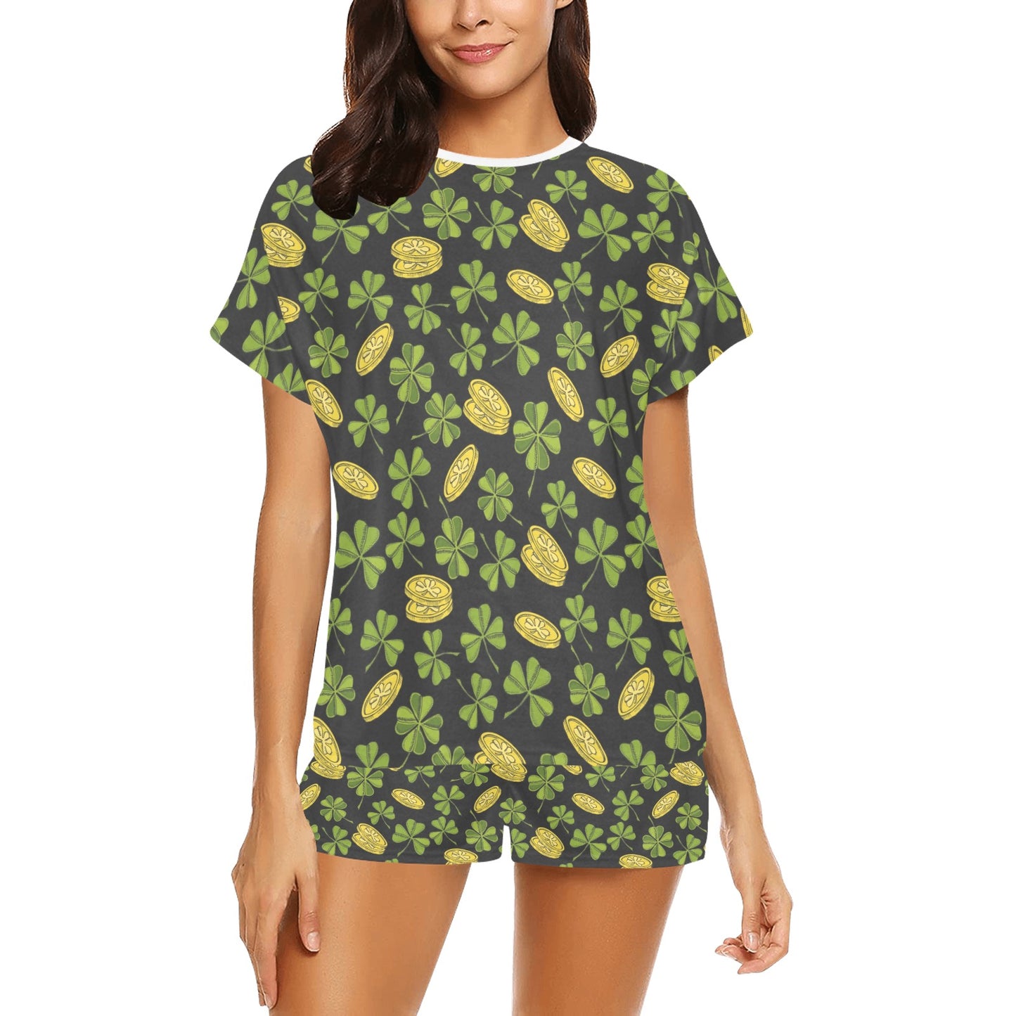 St Patricks Day Print Design LKS305 Women's Short Pajama Set