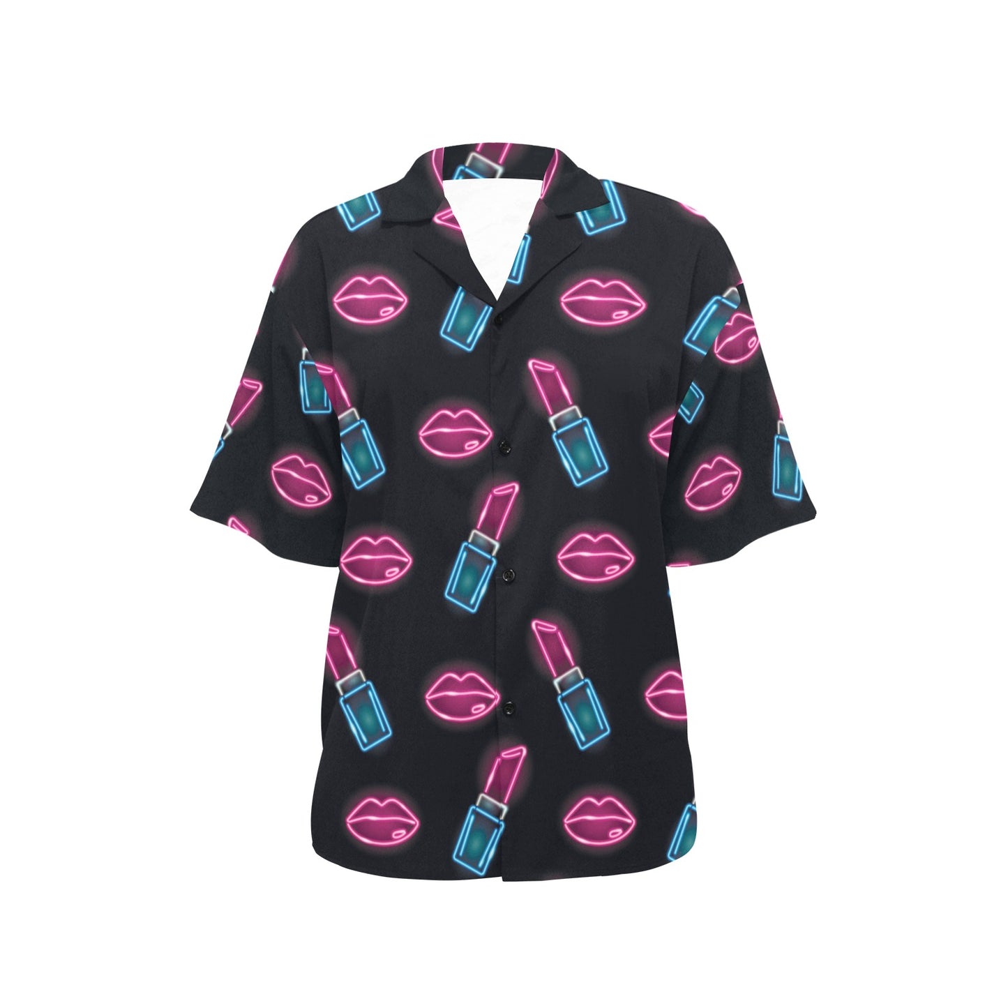 Lipstick Color Neon Pattern Print Design 03 Women's Hawaiian Shirt