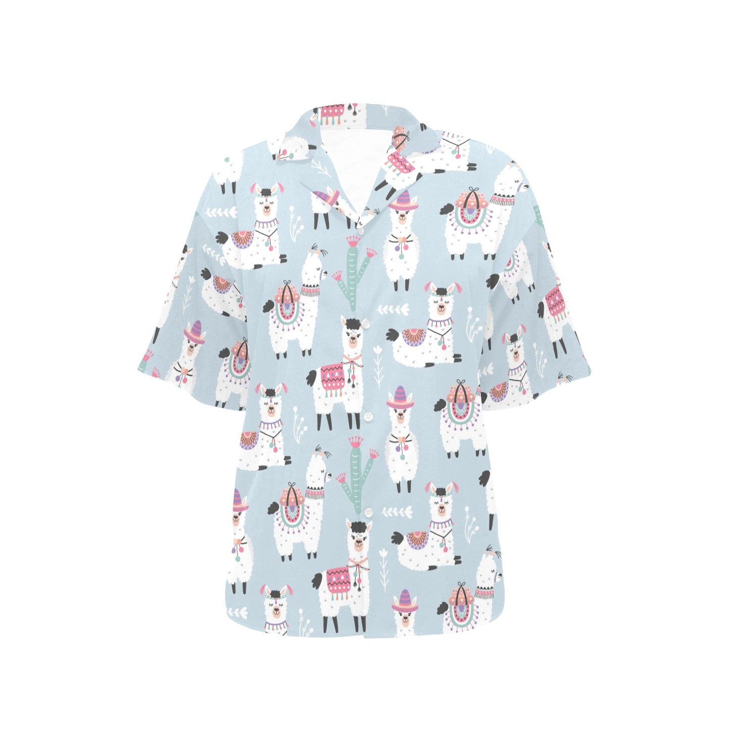 Llama Pattern Print Design 04 Women's Hawaiian Shirt