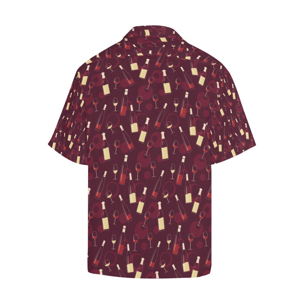 Wine Themed Print Design LKS302 Men's Hawaiian Shirt