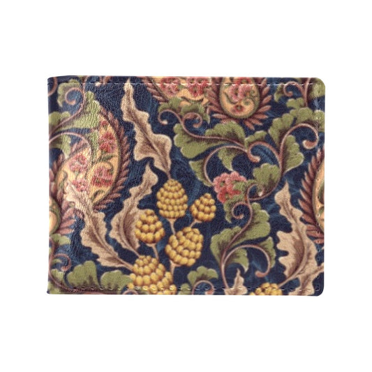 Floral Vintage Classic Print Men's ID Card Wallet
