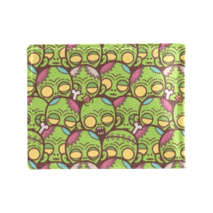 Zombie Head Design Pattern Print Men's ID Card Wallet