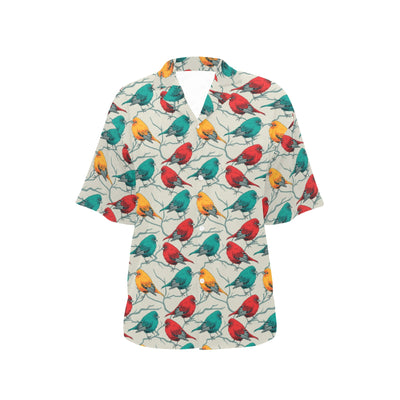 Birds Pattern Print Design 04 Women's Hawaiian Shirt