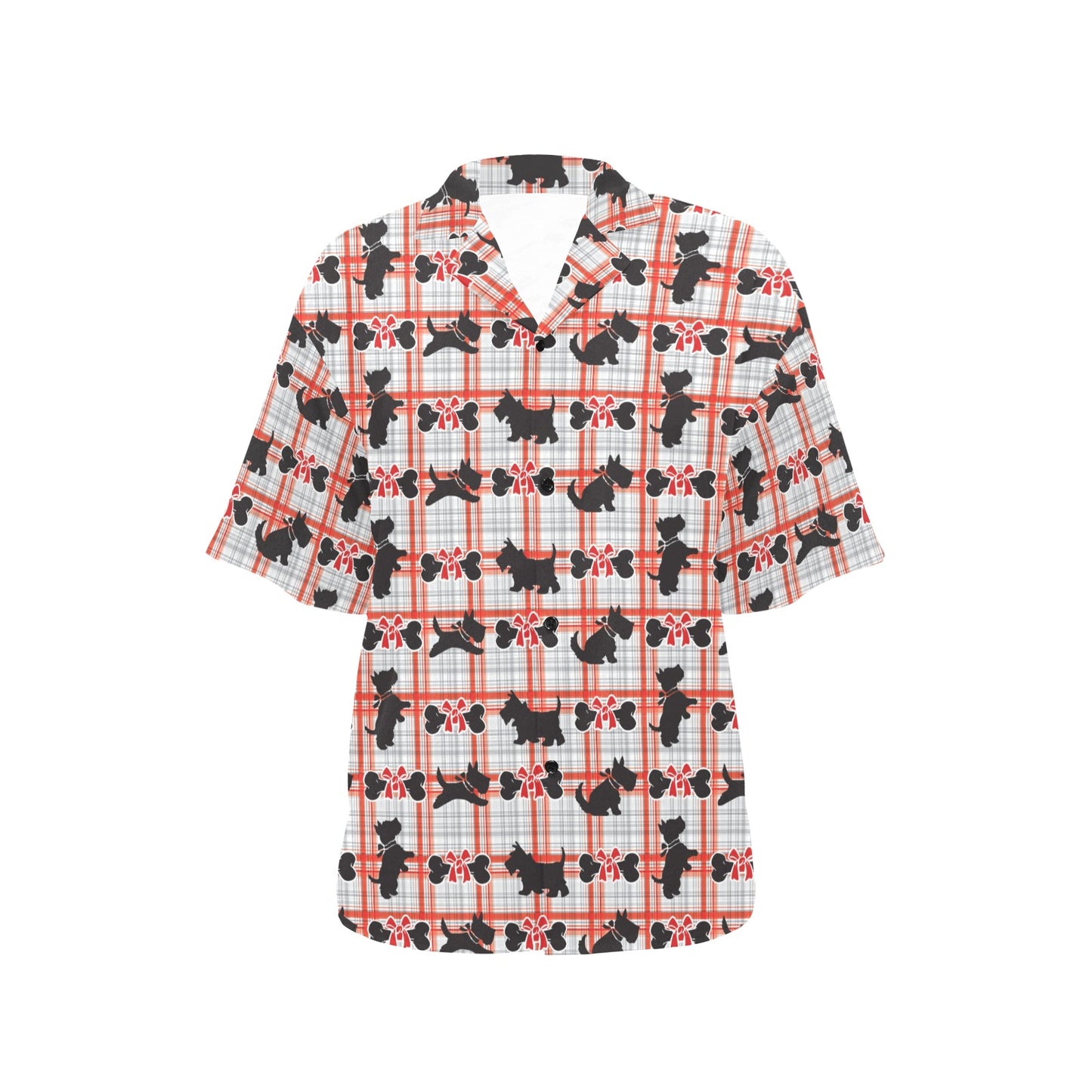 Scottish Terriers Print Design LKS3014 Women's Hawaiian Shirt