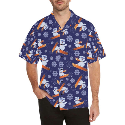 Snowboard Bear Print Design LKS305 Men's Hawaiian Shirt