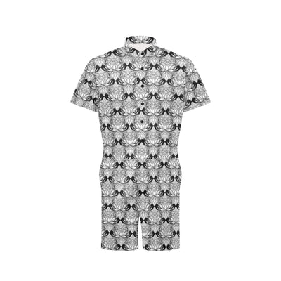 Lotus Mandala Print Pattern Men's Romper