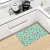 Dachshund with Floral Print Pattern Kitchen Mat