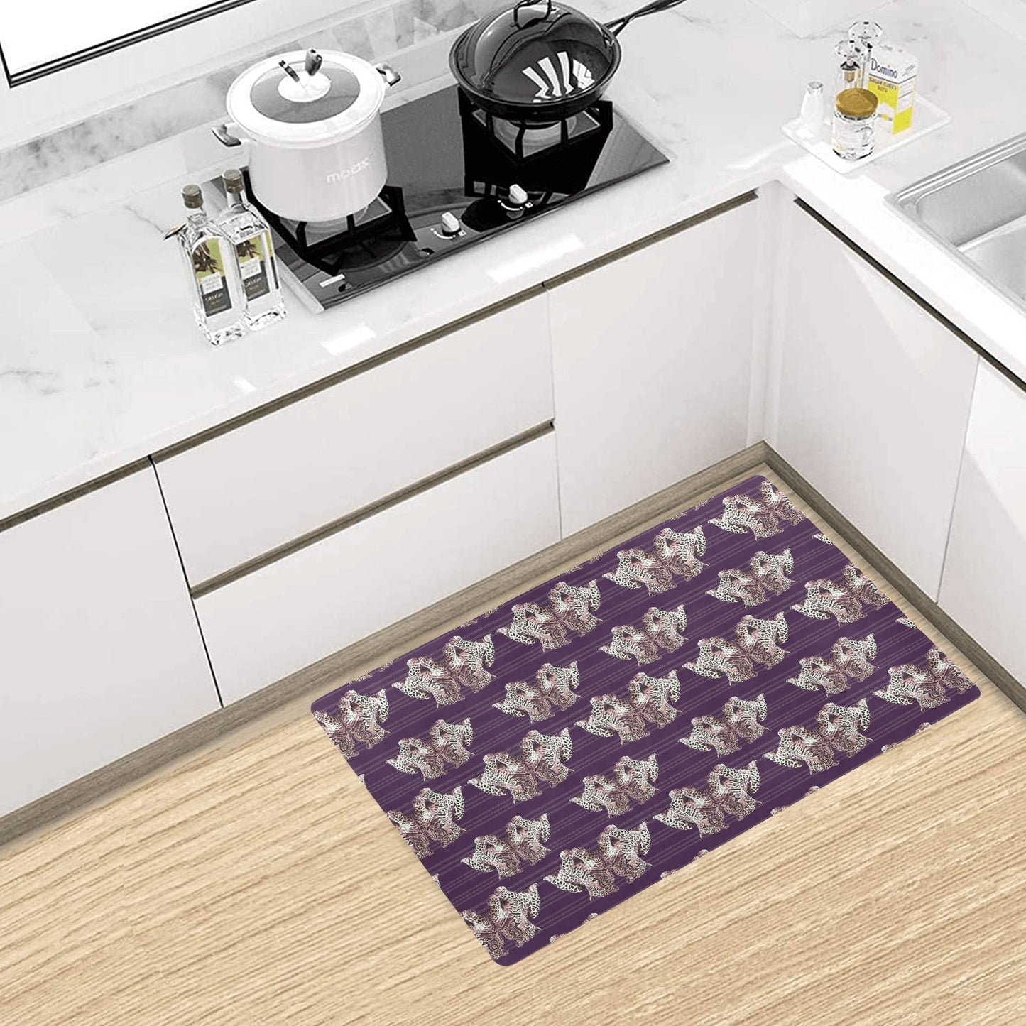 Leopard Pattern Print Design 01 Kitchen Mat